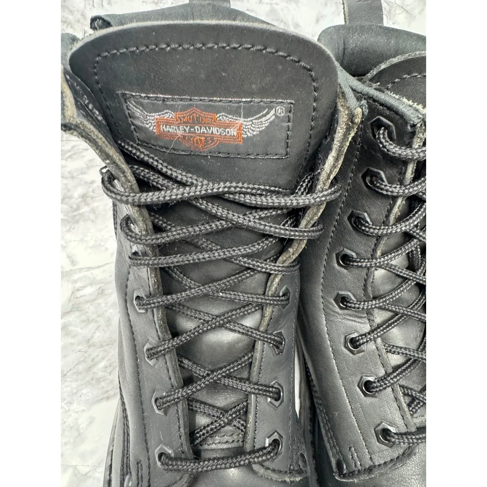 Harley Davidson Y2K ☠️Leather‎ Boots Mens 8.5 Womens 10 Biker Grunge Punk Moto